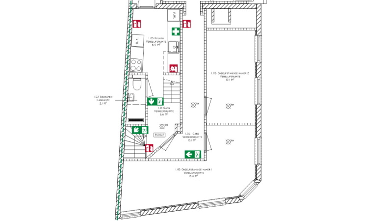 plattegrond melding brandveilig gebruik kamerverhuur